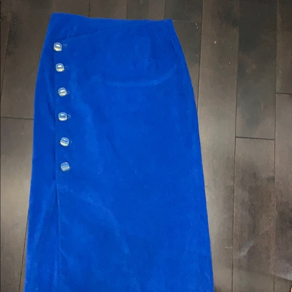 Vintage hand made skirt faux wrap - velvet like - Picture 16 of 16